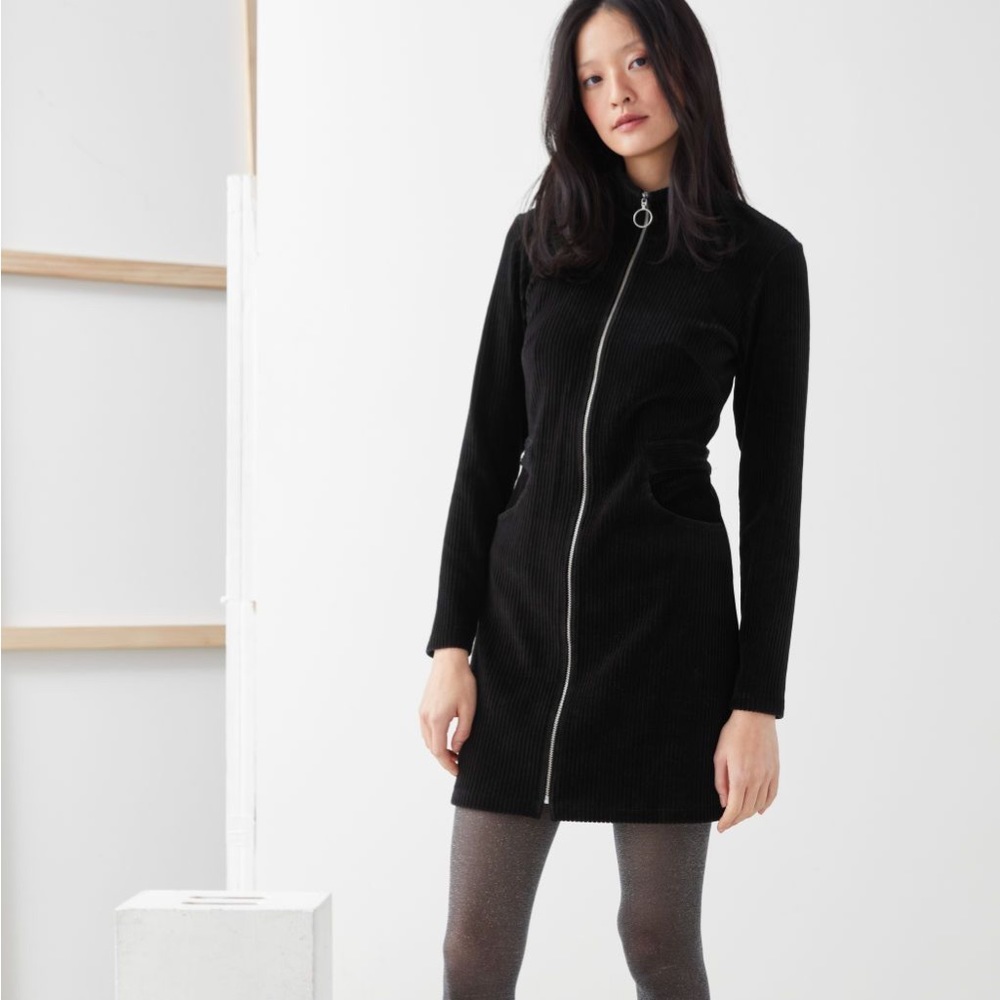 & Other Stories Corduroy Zip Dress